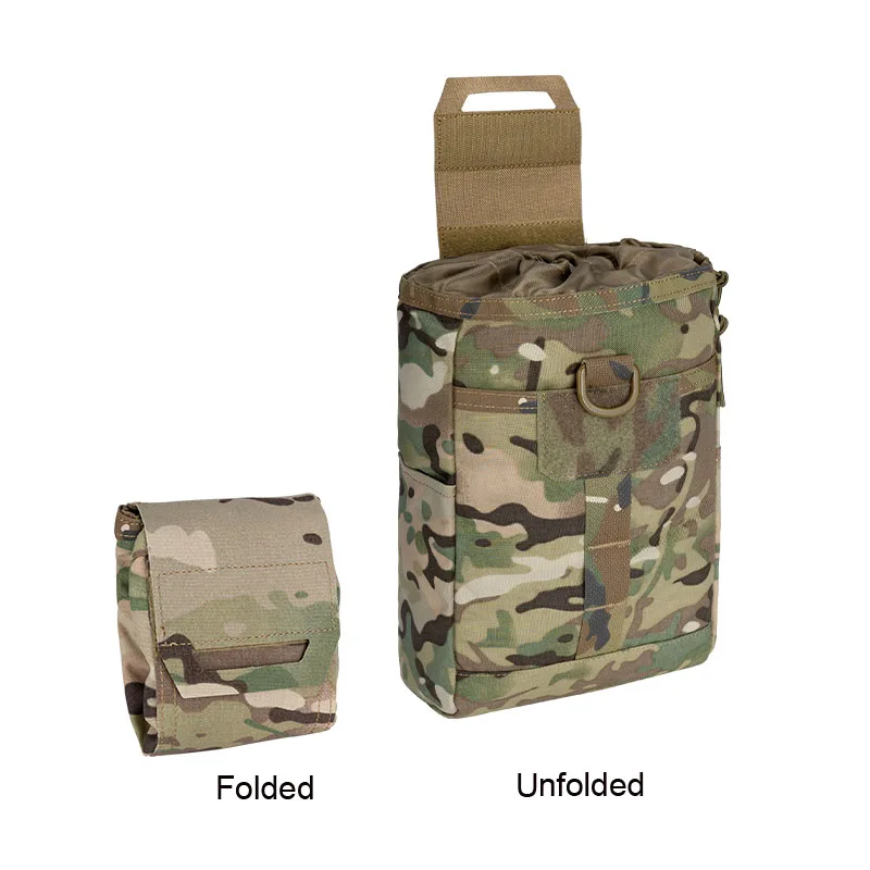 Tactical Foldable Recycling Bag Dump Pouch MOLLE Drop Pouch Airsoft Outdoor Camping Waist Storage Bag