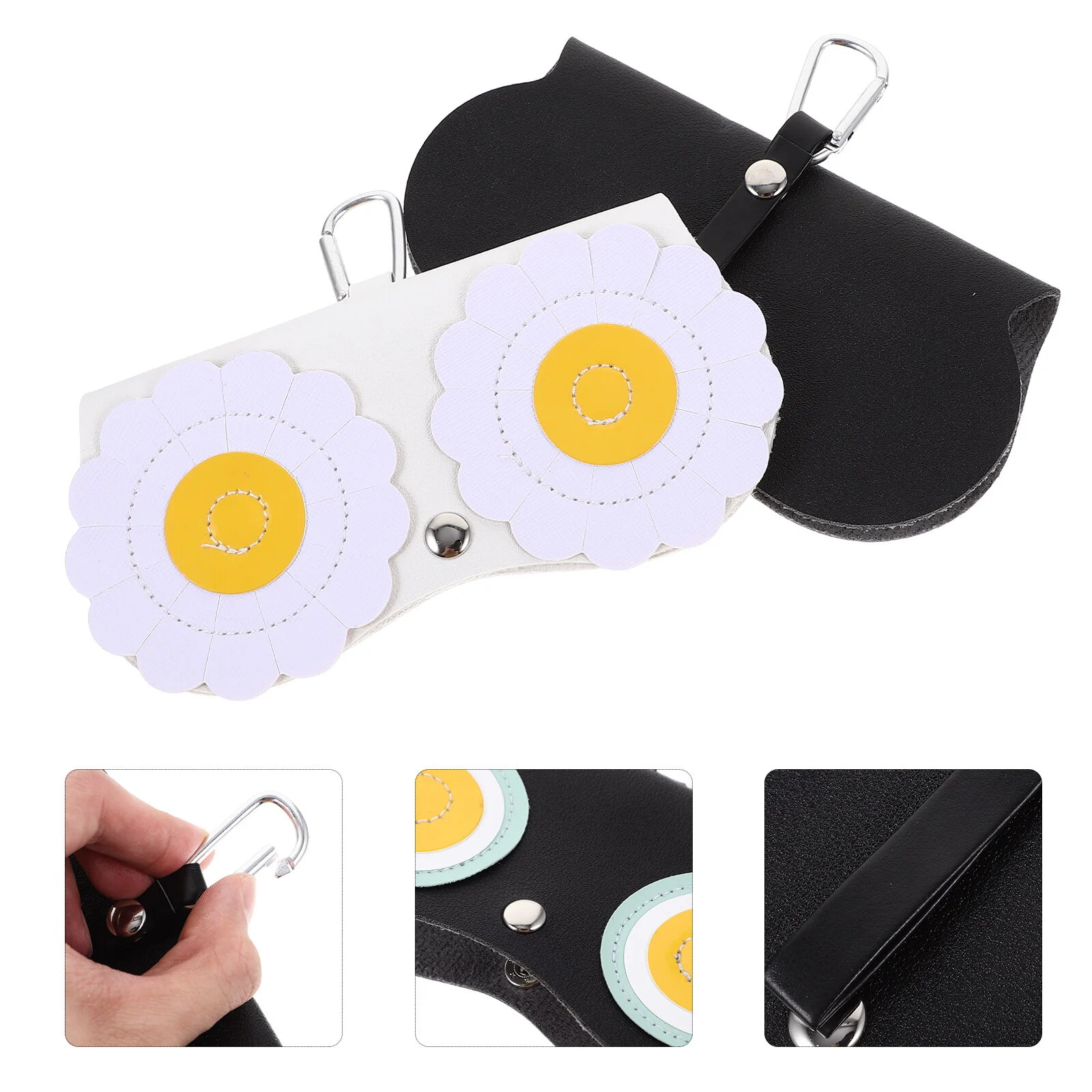 

2 Pcs Reading Glasses Case White Eyeglasses Holder Portable Pouch Sunglasses Storage Bag
