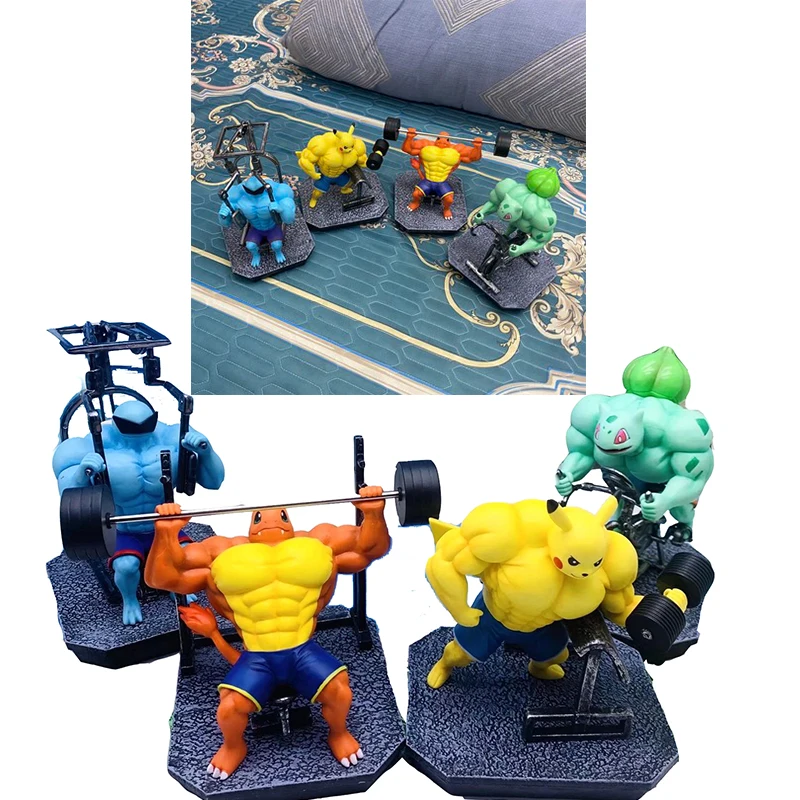 

Pokemon Anime Action Figure Gk Pikachu Bulbasaur Figure Statue kit creative Bodybuilding Series Collection funny Gerage Gifts