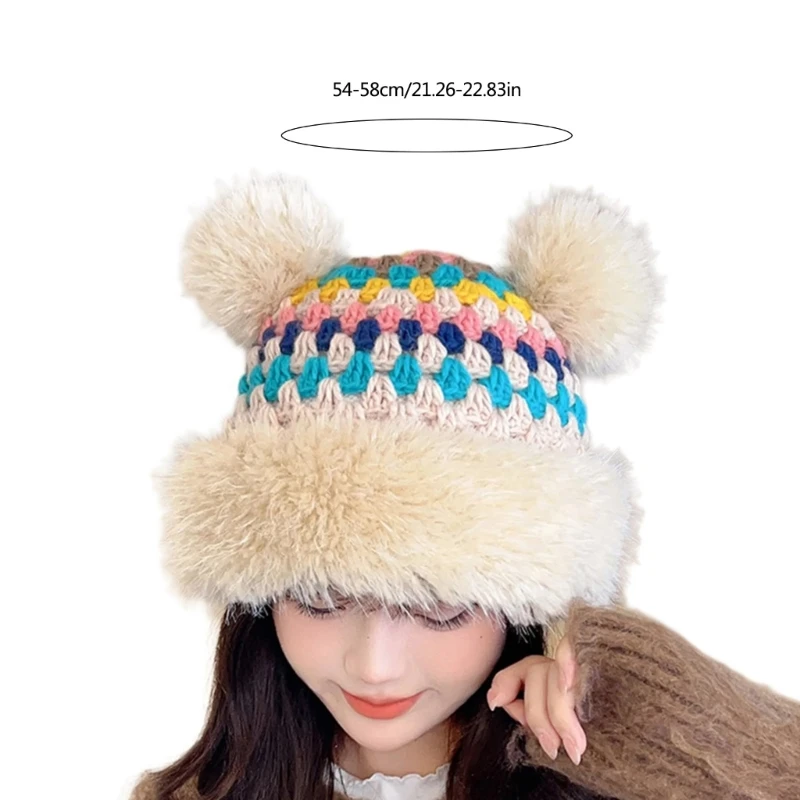 Унисекс шапка с плюшевым мишкой плюшевая утолщенная для холодной погоды теплая