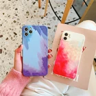 Жидкий силиконовый акварельный чехол для iPhone 12, 11 Pro Max, XS, XR, X, 8, 7 Plus, SE 2020, 12, противоударный цветной градиентный чехол
