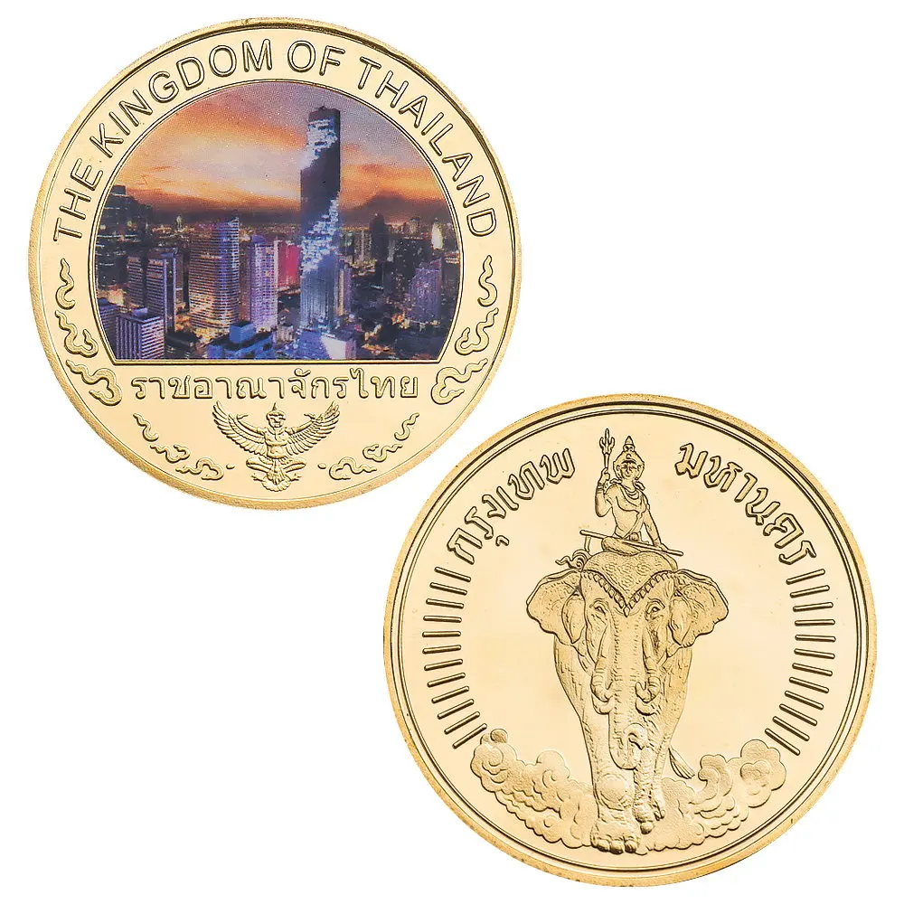 

Памятные монеты из позолоченной фольги с достопримечательностями Таиланда