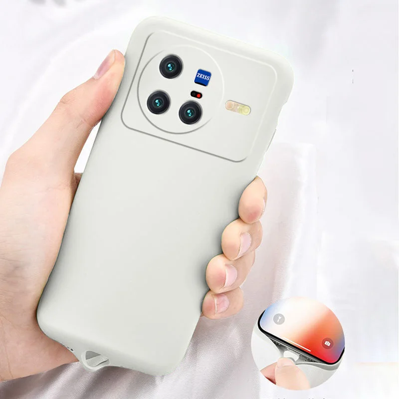 

For Vivo X80 Pro X80Pro Phone Case Ultra-thin Liquid Silicone Case For vivoX80pro vivox80 Simple Soft Protective Cover Anti-fall