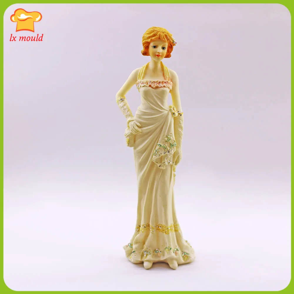 

Pretty Girl Silicone Mould Lady Decoration Cake Mold Epoxy Candle Tool Wedding Birthday Party