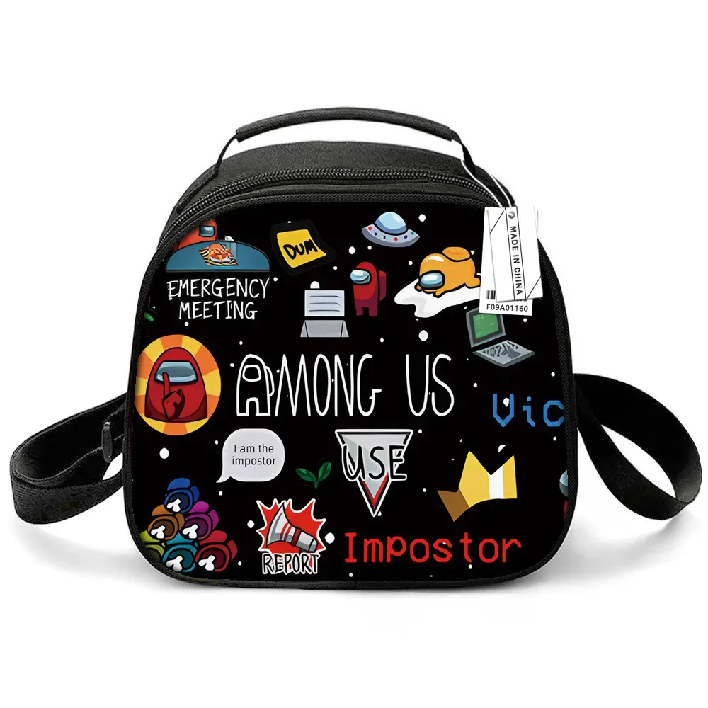 

Among Us Messenger Lunch Bag American Children We Elementary and Middle School Students Portable Insulation Bag