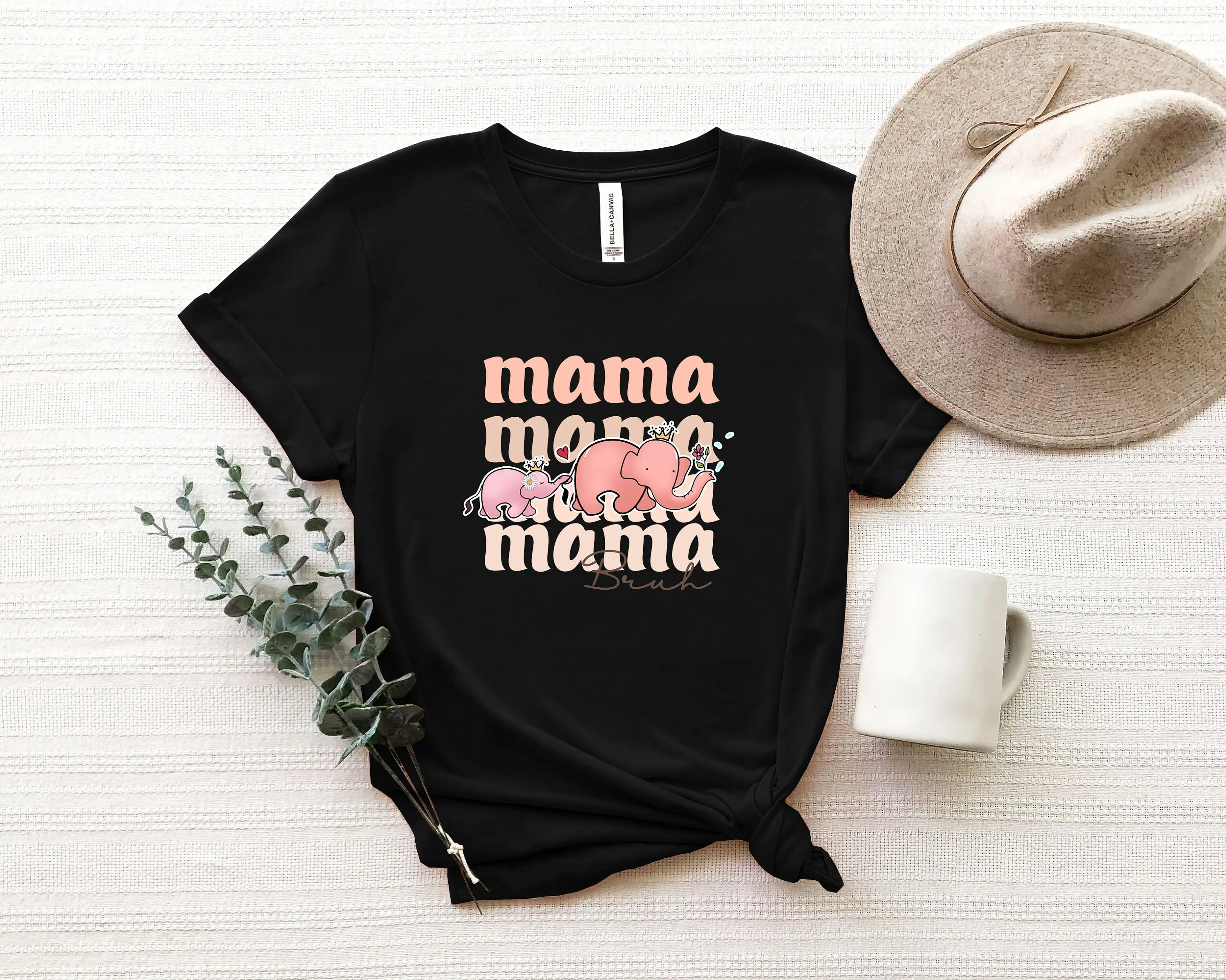 Мама слон с ребенком футболка от дочери День матери животное Bruh для