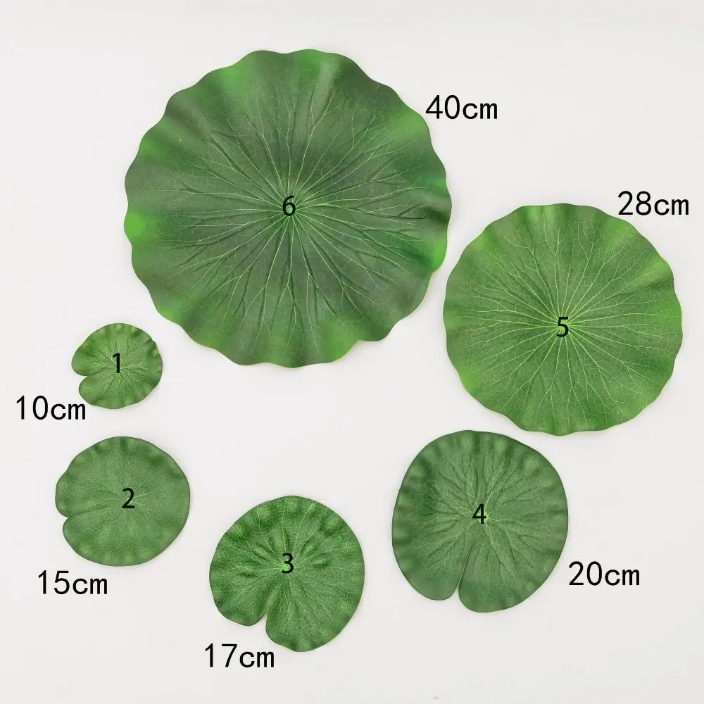 Multisize Light Weight Vivid Fake Lotus Exquisite Adorable Green Plants Stage Performance Household Pond Flower Ornaments images - 6