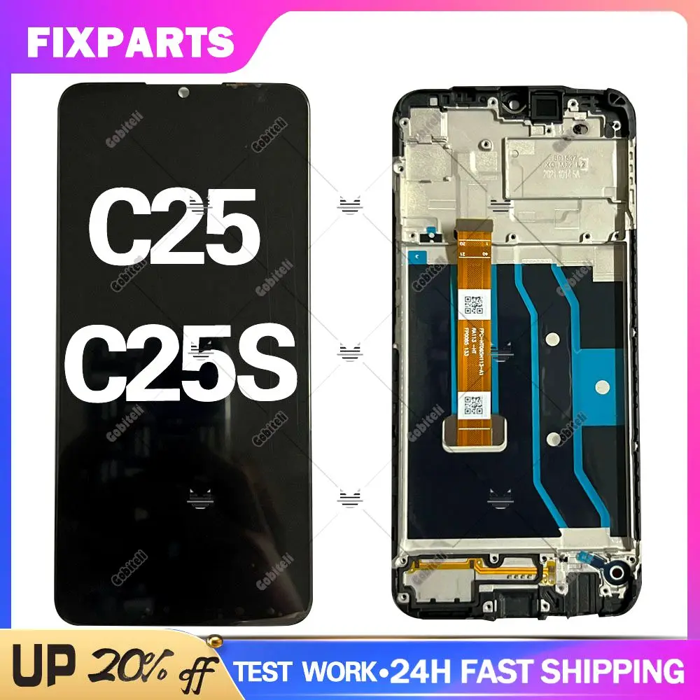 

6.5" For Oppo Realme C25 LCD RMX3193 Narzo 50A Display Screen Touch Panel Digitizer For Realme C25S LCD Frame RMX3195 Display