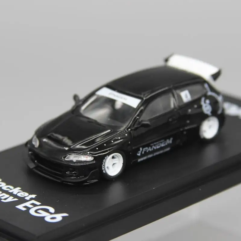 

HKM black 1:64 touring car sports car alloy car model Civic Rocket Rabbit EG6 for Honda Pandem