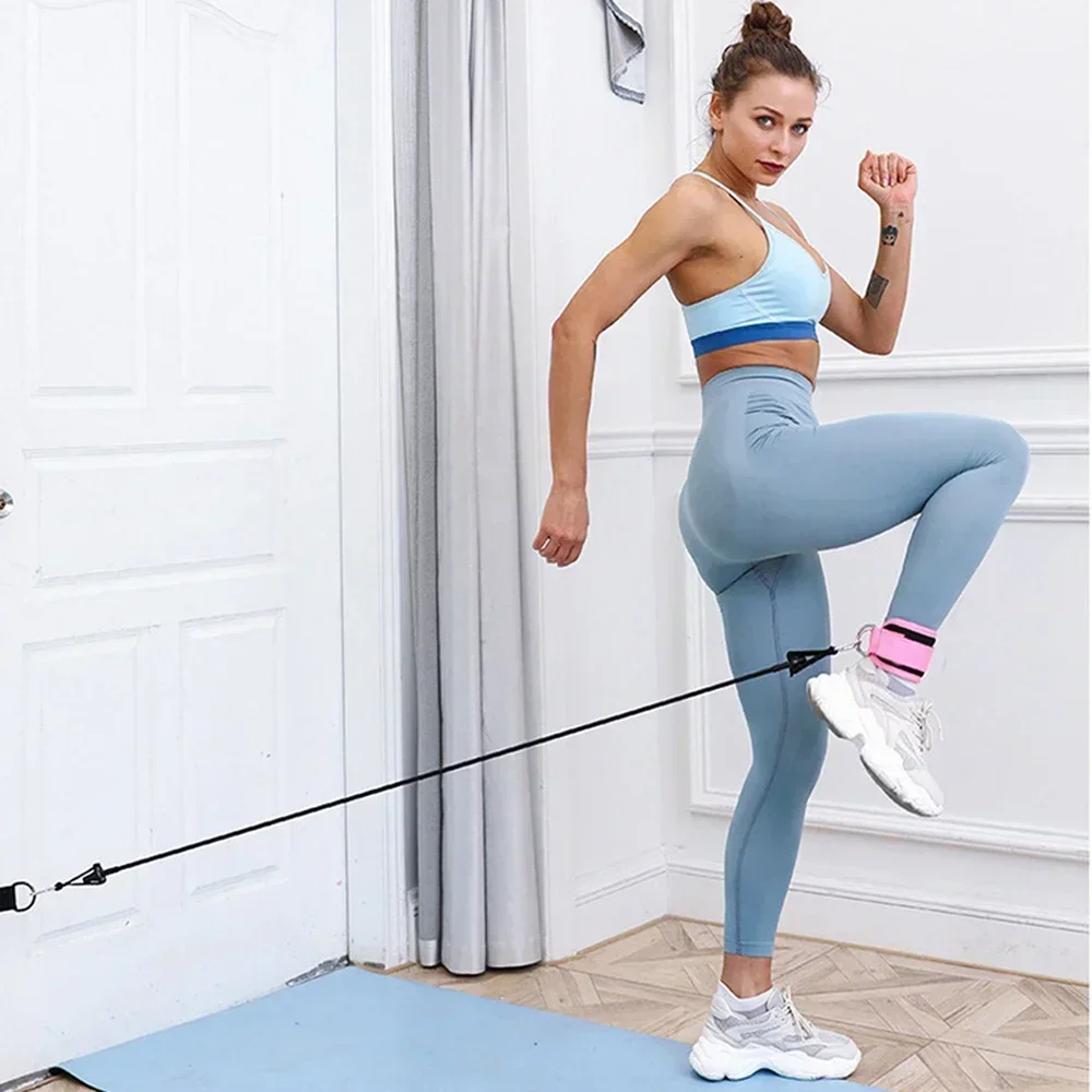 

Регулируемые глютены для голеностопа, спортивный тренажерный зал, защита для тренировок, D-образные ремни, прочные ножки, 1 пара манжет, фитнес, лодыжки ног