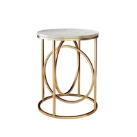 modern round side table for living room bedroom nordic luxury iron frame marble top coffee desk small sofa end tablo