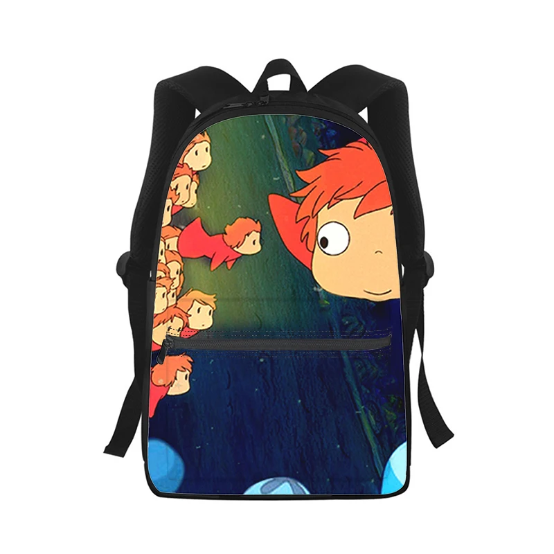 Ponyo on the Cliff anime Men Women Backpack 3D Print Fashion Student School Bag Laptop Backpack Kids Travel Shoulder Bag
