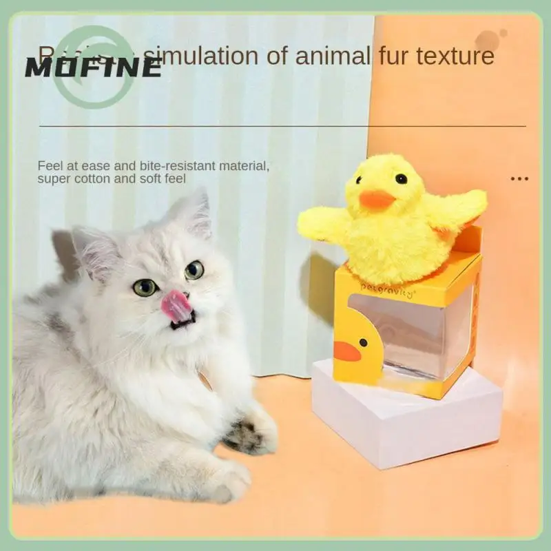 

Washable Gravity Rush Duck With Catnip Vibration Sensor Type-c Charging Cat Plush Toy Rechargeable Safety Kitten Cats Game Toy