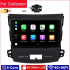 Автомобильный мультимедийный плеер, головное устройство Android 10,0 магнитола для Mitsubishi Outlander 2 3 XL с радио Gps 2Din Carplay Авто Wifi + 4G сеть+Восьмиядерный процессор+яндекс+navitel карта+Верхняя 8 ГБ RAM