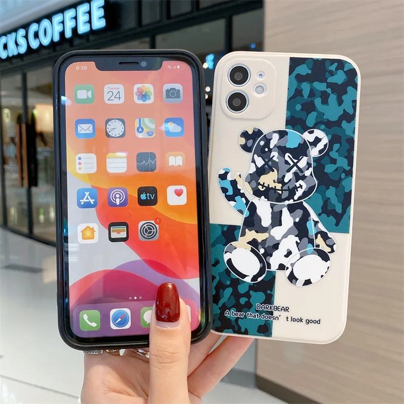cartoon army bear phone cases for xiaomi mi 12 11 11t 10t lite redmi note 11s 10s 10 9 9s 8 pro max poco x4 x3 nfc f3 soft cover free global shipping
