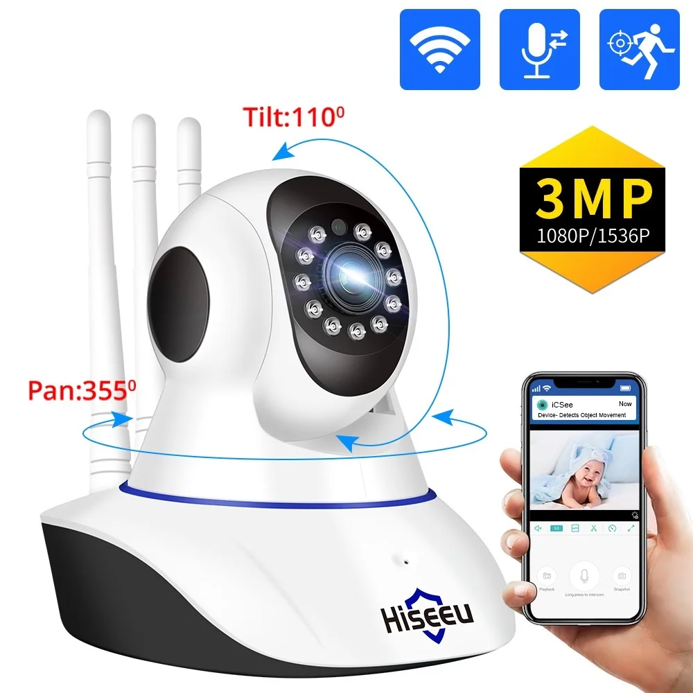 

Home Security 2MP 3MP Wifi IP Camera Audio Record Indoor P2P HD CCTV Baby Monitor Wifi Security Camera