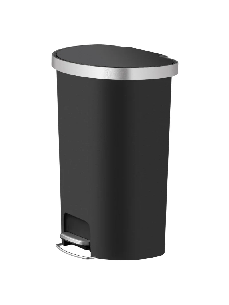 

Better Homes & Gardens 14.5-gal Plastic Semi Round Kitchen Step Trash Can, Black