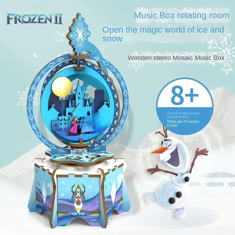 

Frozen Elsa Princess Anime Cartoon Handmade DIY Music Box Creative Kawaii 3D Puzzle Children's Educational Toy Music Box Gift