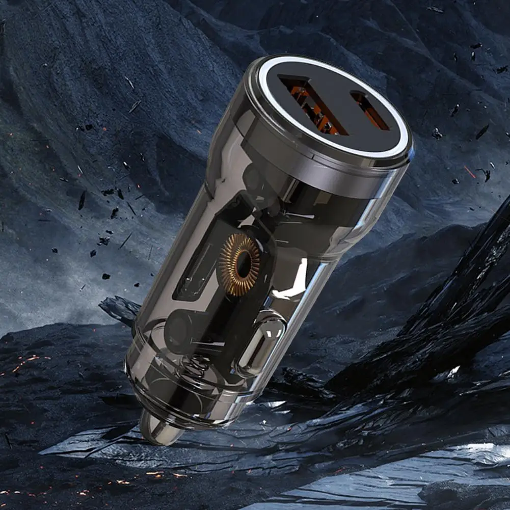 Автомобильное зарядное устройство Usb-c с 2 портами и адаптером Type-c