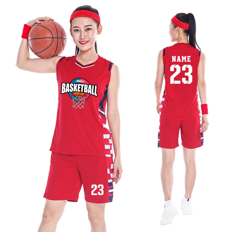 

Customizable Women Basketball Jersey Set Polyester High School College Basketball Shirt Breathable Basketball Uniforms For Girls