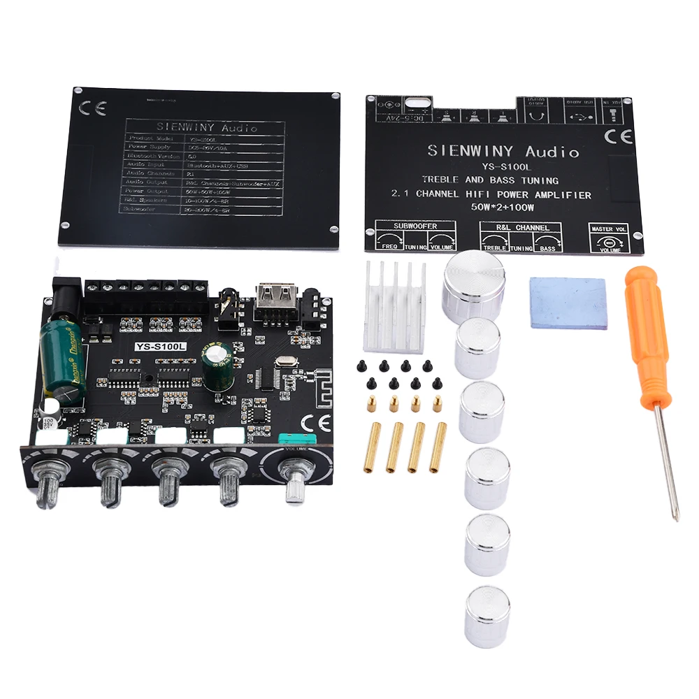 YS-S100L Bluetooth 5 0 2 1-канальный мощный аудио стерео усилитель сабвуфера плата 50WX2 + 100 Вт