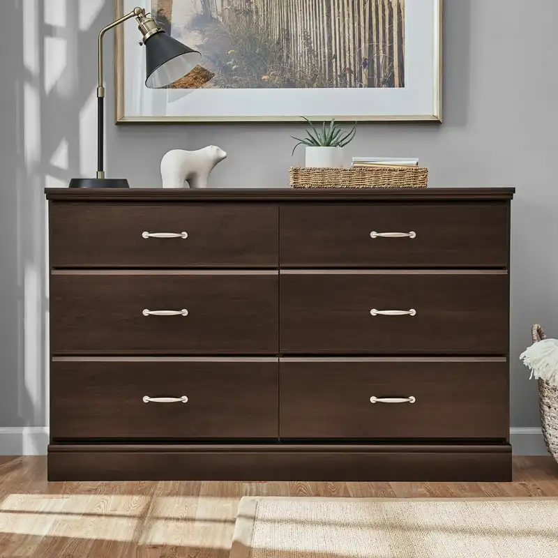 

Contemporary 6-Drawer Dresser, Espresso