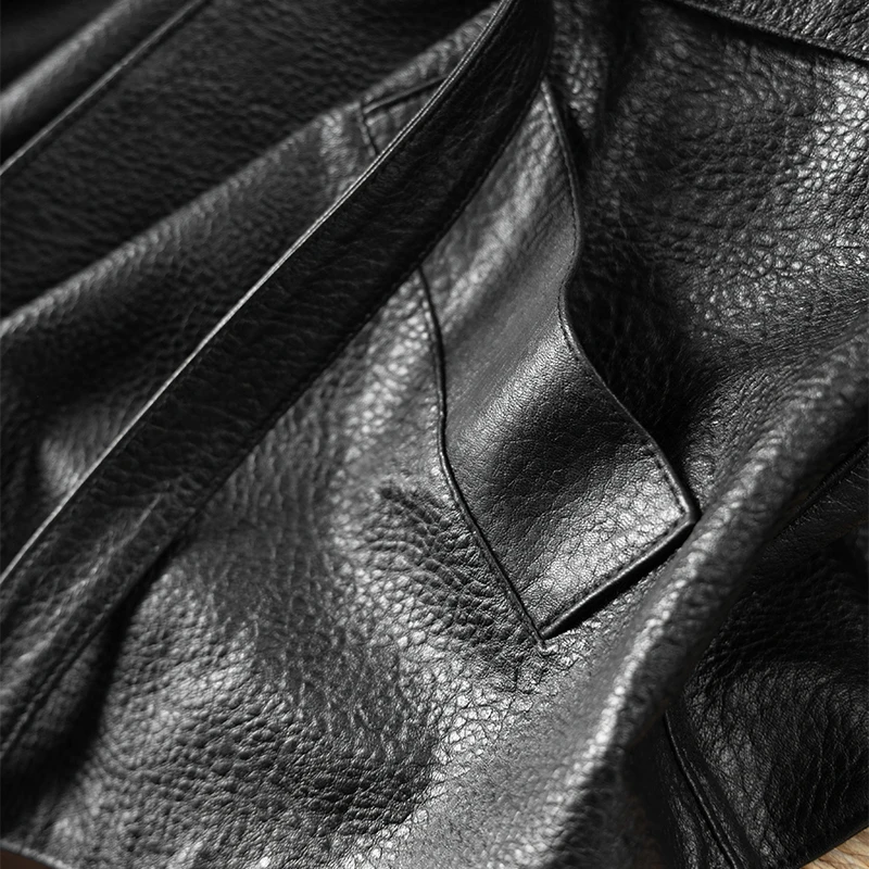 2023 Spring Sheepskin Abrigos Mujer Invierno Adjustable Waist  High Street Fashion Genuine Leather  Real Leather Jacket Women