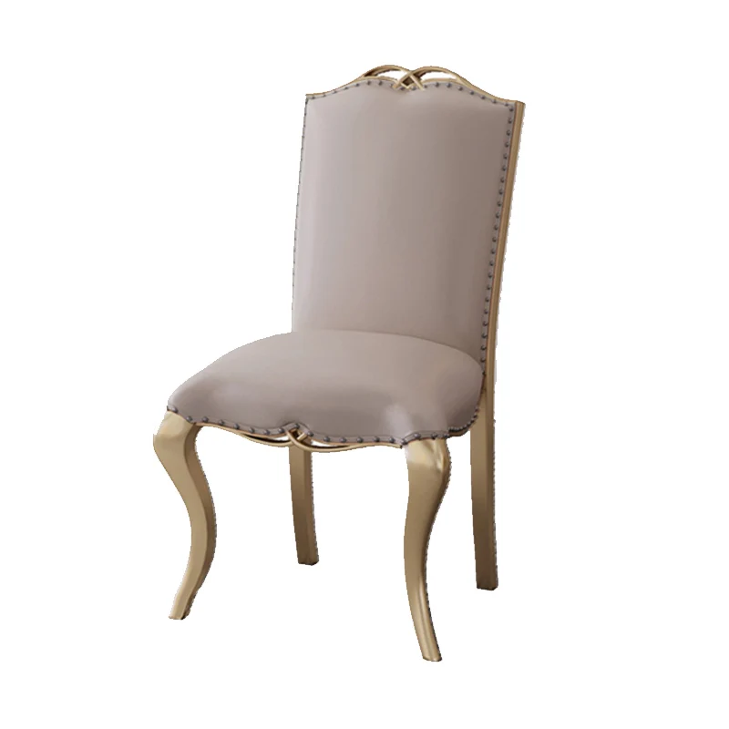 Американский светлый роскошный кожаный обеденный стол и стулья из цельного