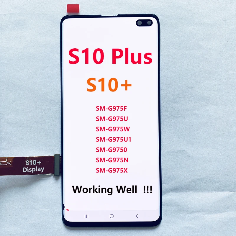 SUPER AMOLED G975F ЖК-дисплей для Samsung S10 Plus с сенсорным экраном и рамкой в сборе G9750