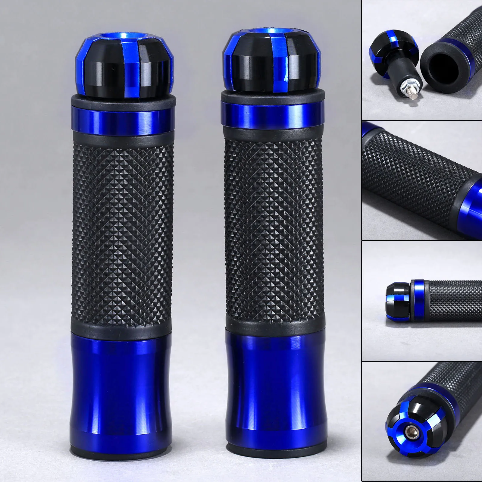 

Алюминиевые Нескользящие резиновые ручки для мотоцикла с ЧПУ, 1 пара, 7/8 дюйма, 22 мм, ручки, наконечники стержня, универсальные для Ducati 748, Yamaha, ...