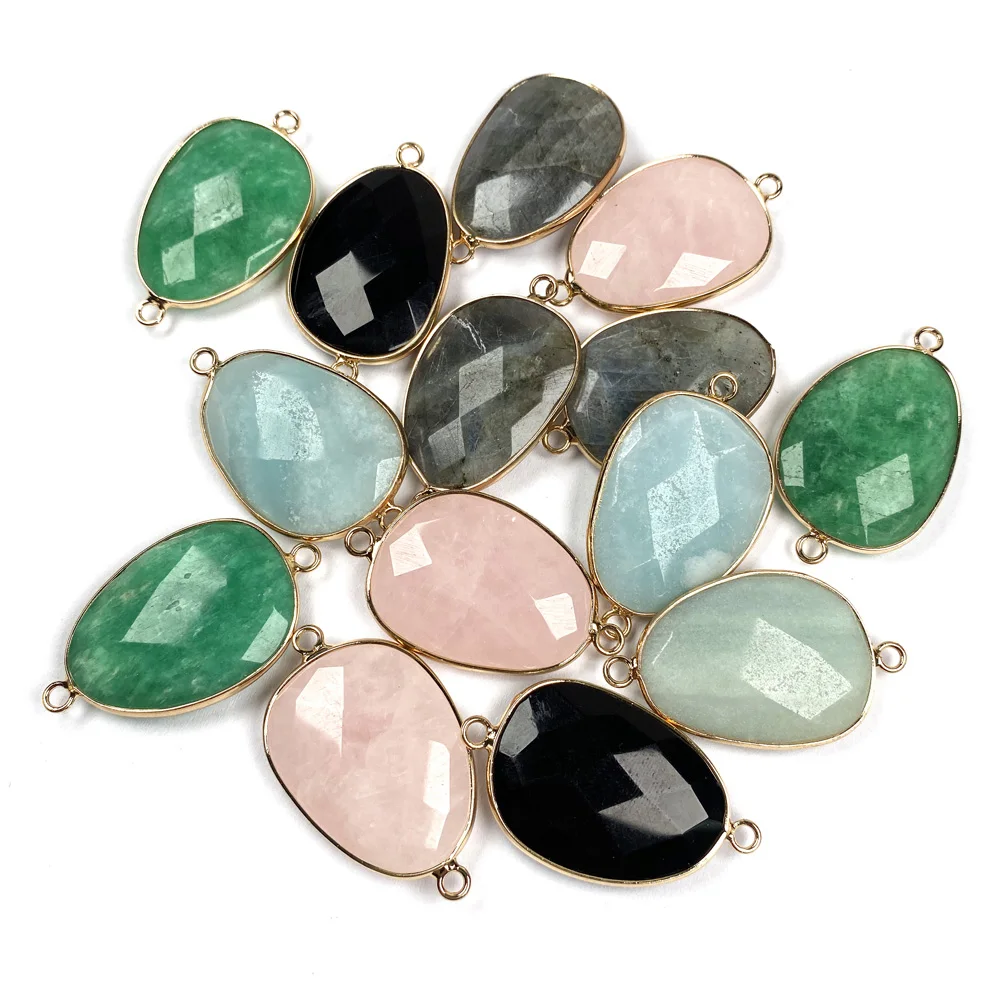 Женское колье ручной работы из розового кварца, агата, 23 х40 мм