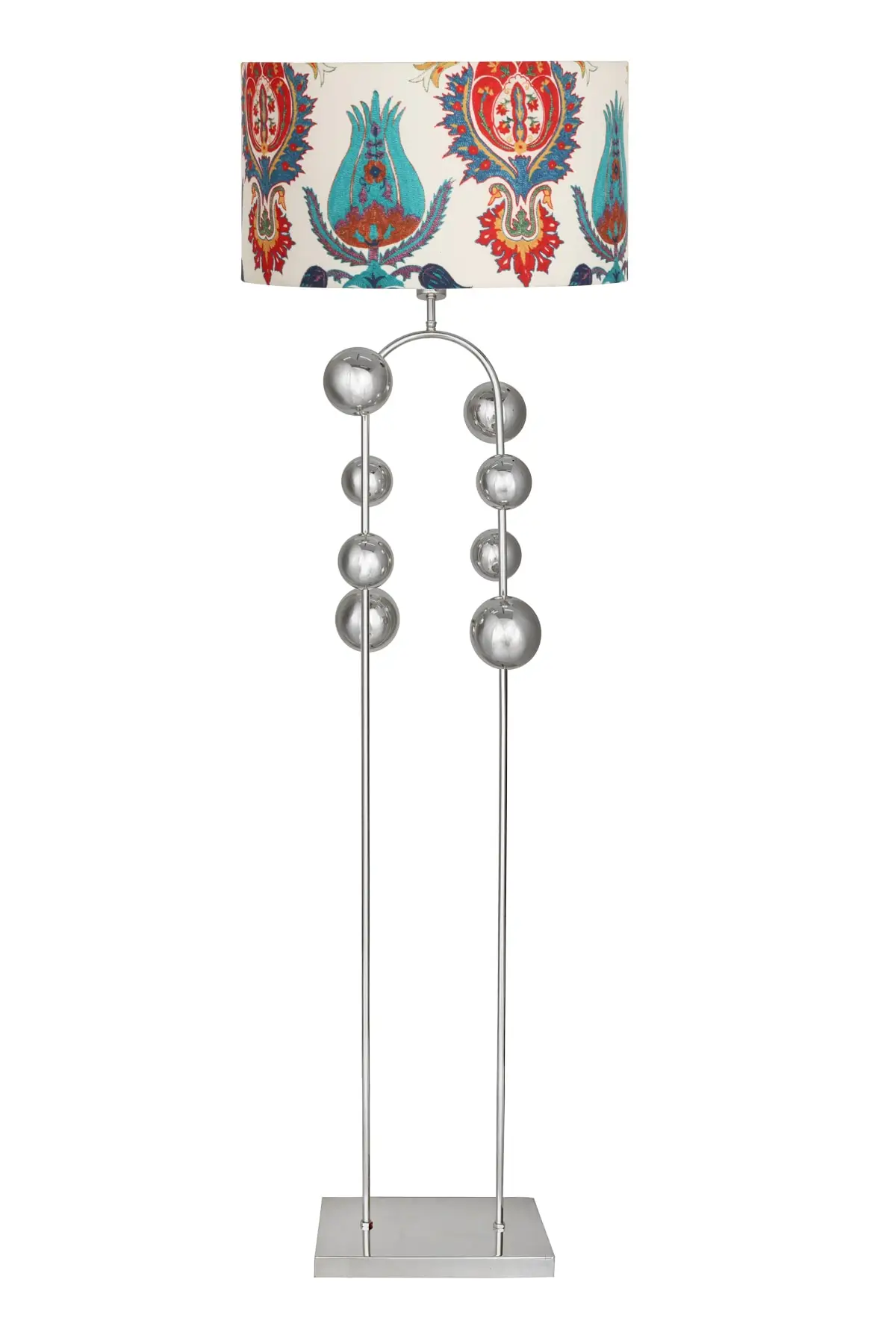 

Хромированный металлический напольный светильник-тюльпан