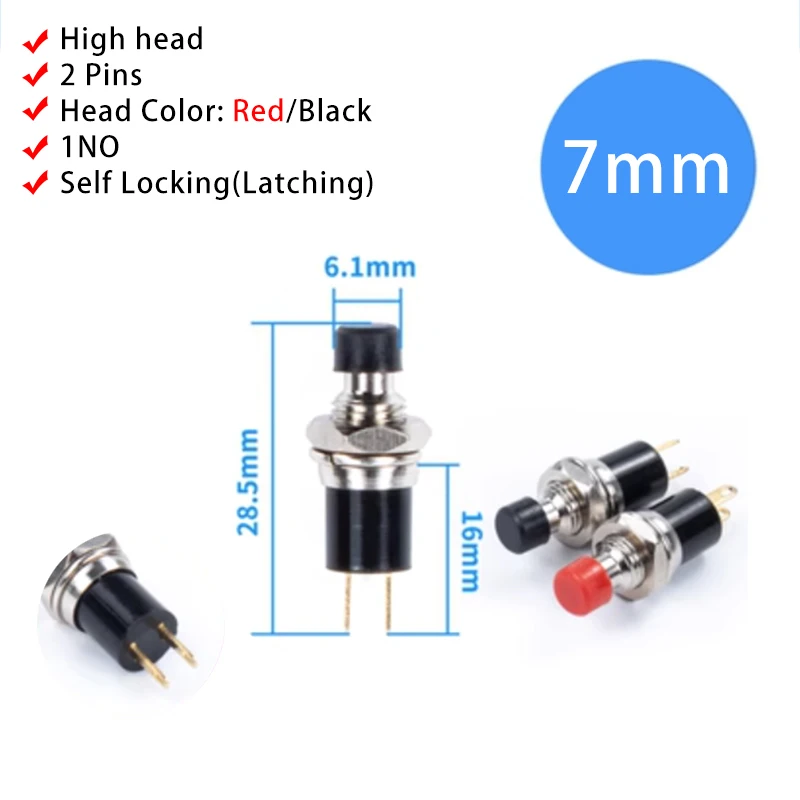 

Кнопочный переключатель SBLSBR FBS-110 3A/125В 1A/250В красный/черный