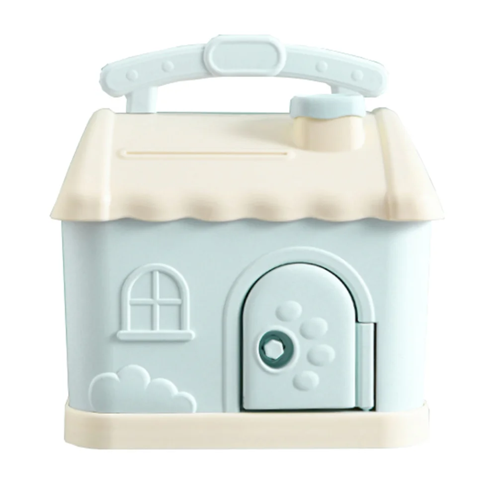 

1Pc Plastic Piggy Bank Cartoon House Piggy Bank Adorable Money Pot Blue