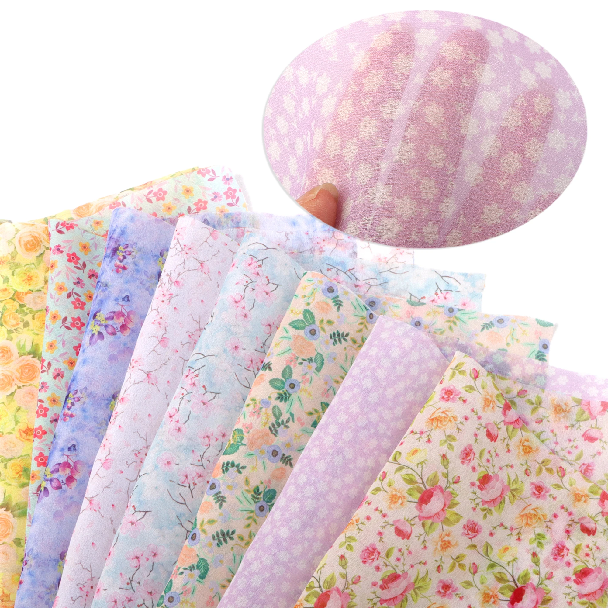 Цветочная органза 50*140 см шифоновая пряжа Кружевная Сетка марля тюль ткань