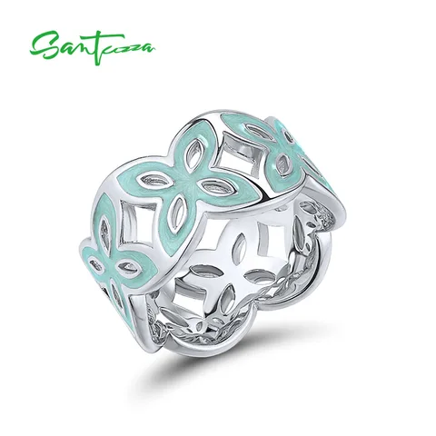 SANTUZZA Синие Эмалевые Кольца