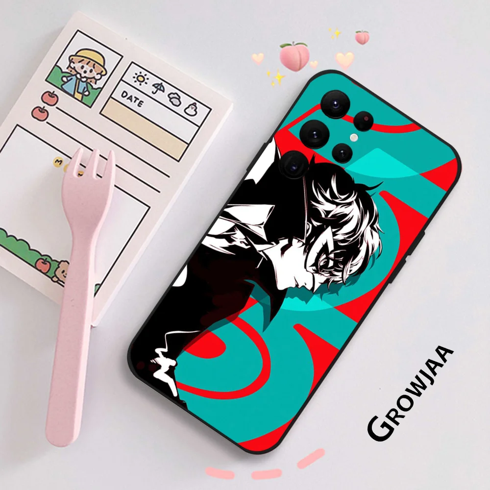Чехол P-Persona 5 для телефона с аниме Samsung Galaxy S24 Ultra S22 S23 S21 S20 защитный силиконовый
