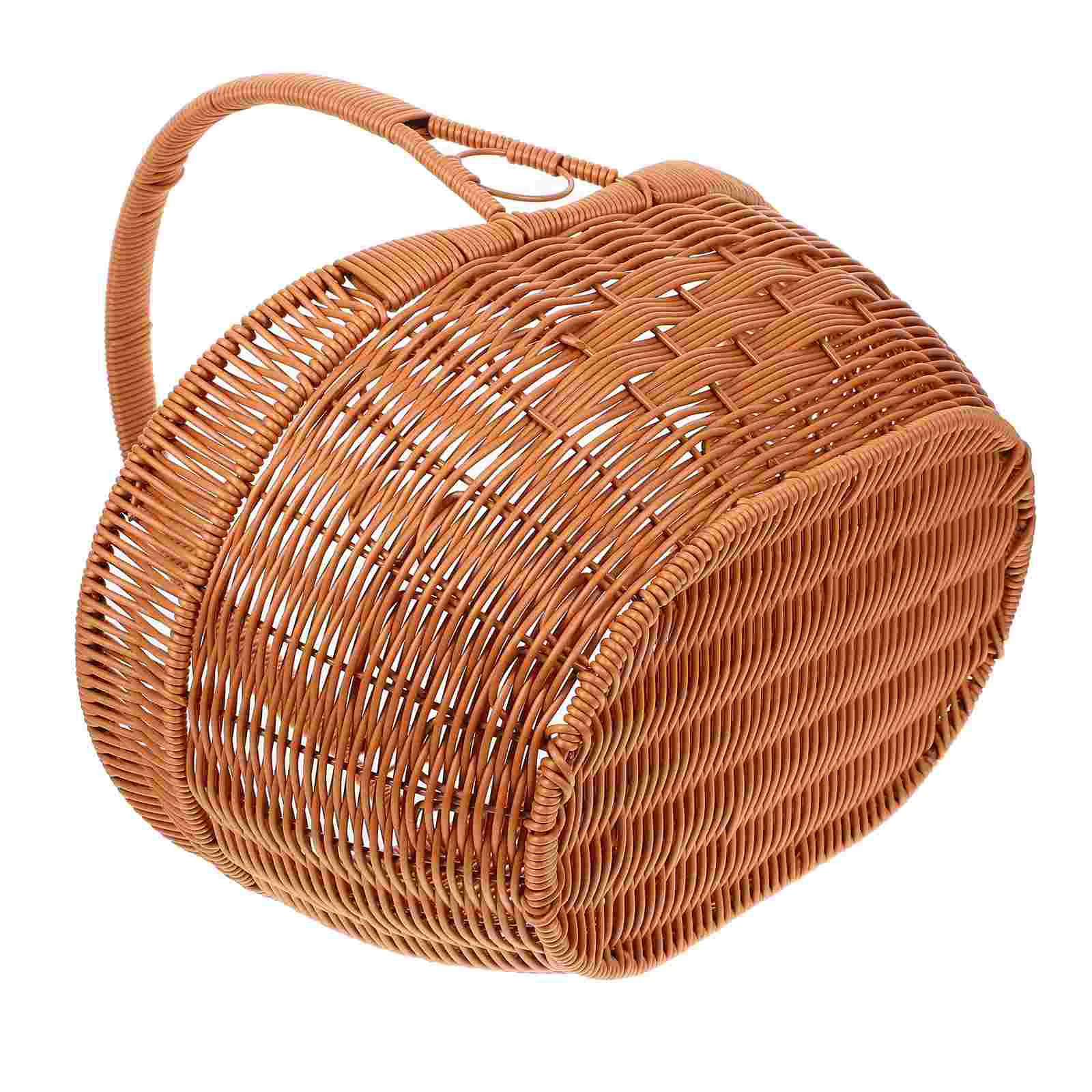 

Christmas Treat Containers Storage Basket Hand Woven Weaving Picking Picnic Pp Travel Camping Fruit