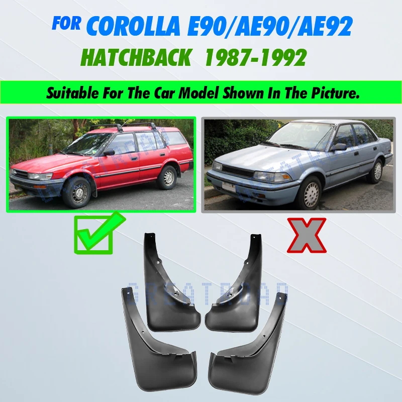 

4 шт. формованные брызговики для Toyota Corolla E90 AE90 AE92 1987-1992 брызговики брызговики 1988 1989 1990 1991