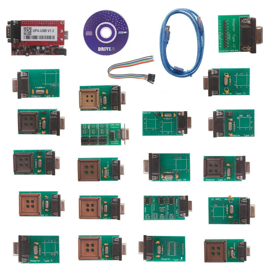 Высококачественный с адаптерами Φ V1.3 полный комплект программатора UPA USB |