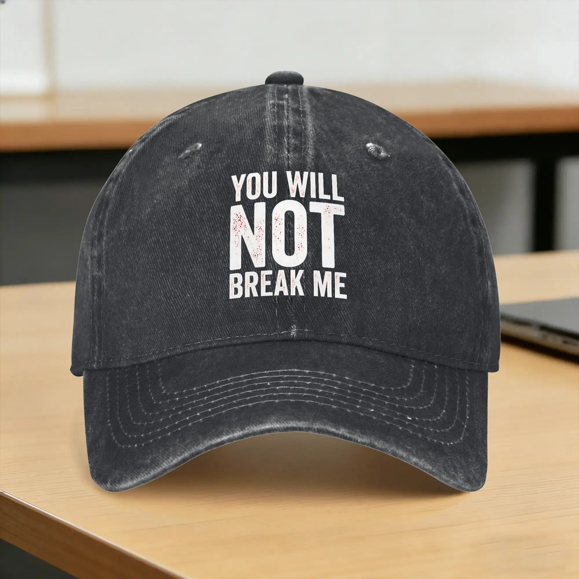 Фото Бейсболка DCC You Will Not Break Me, повседневная кепка в стиле K-pop и рок, летняя, высокого качества, для женщин и мужчин, винтажная кепка с застежкой-снэпбек. №1