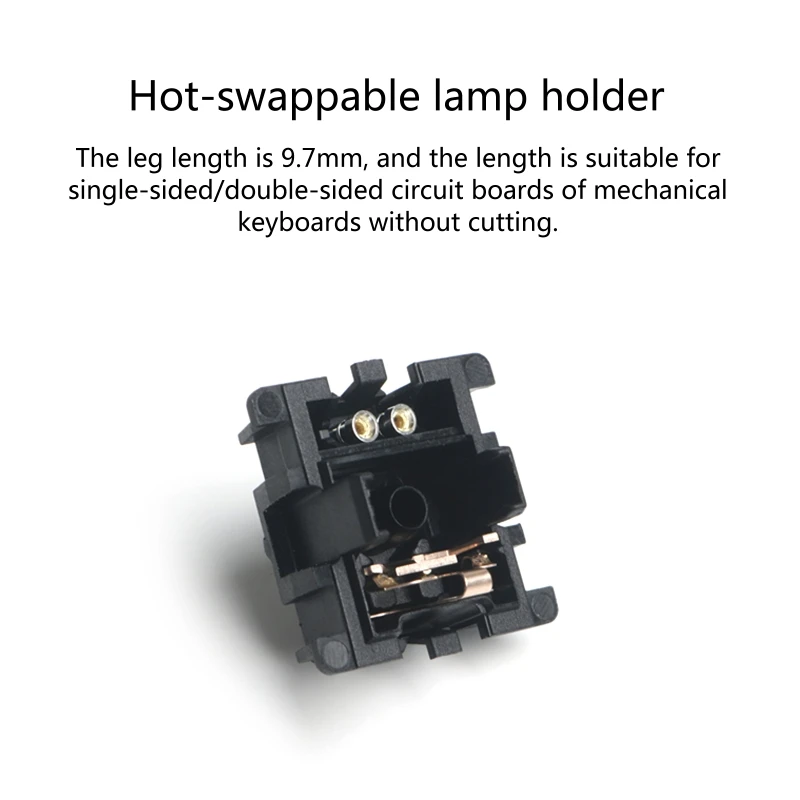 

Hot Plug LED Socket Lamp Holder for MX switches Mechanical Keyboard Long Pin 9.7mm for LED Bulb Beads Long Pin 9.7mm