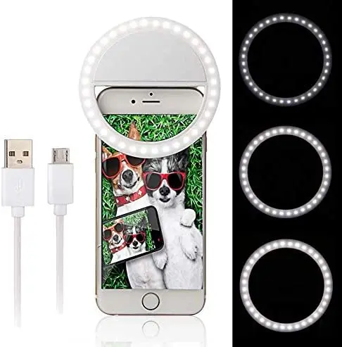 

Selfie 36 USB LED Ring Flash Fill Clip Camera for for Mobile Phone - Smart Devices & Accessories Wireless Devices - (Black) - 1