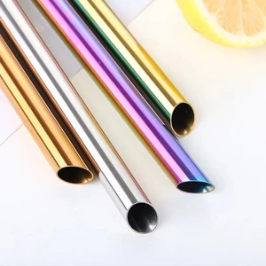 Mixed Colors Reusable Metal Straws 304 Stainless Steel Straws for Party Gifts Bar Accessories