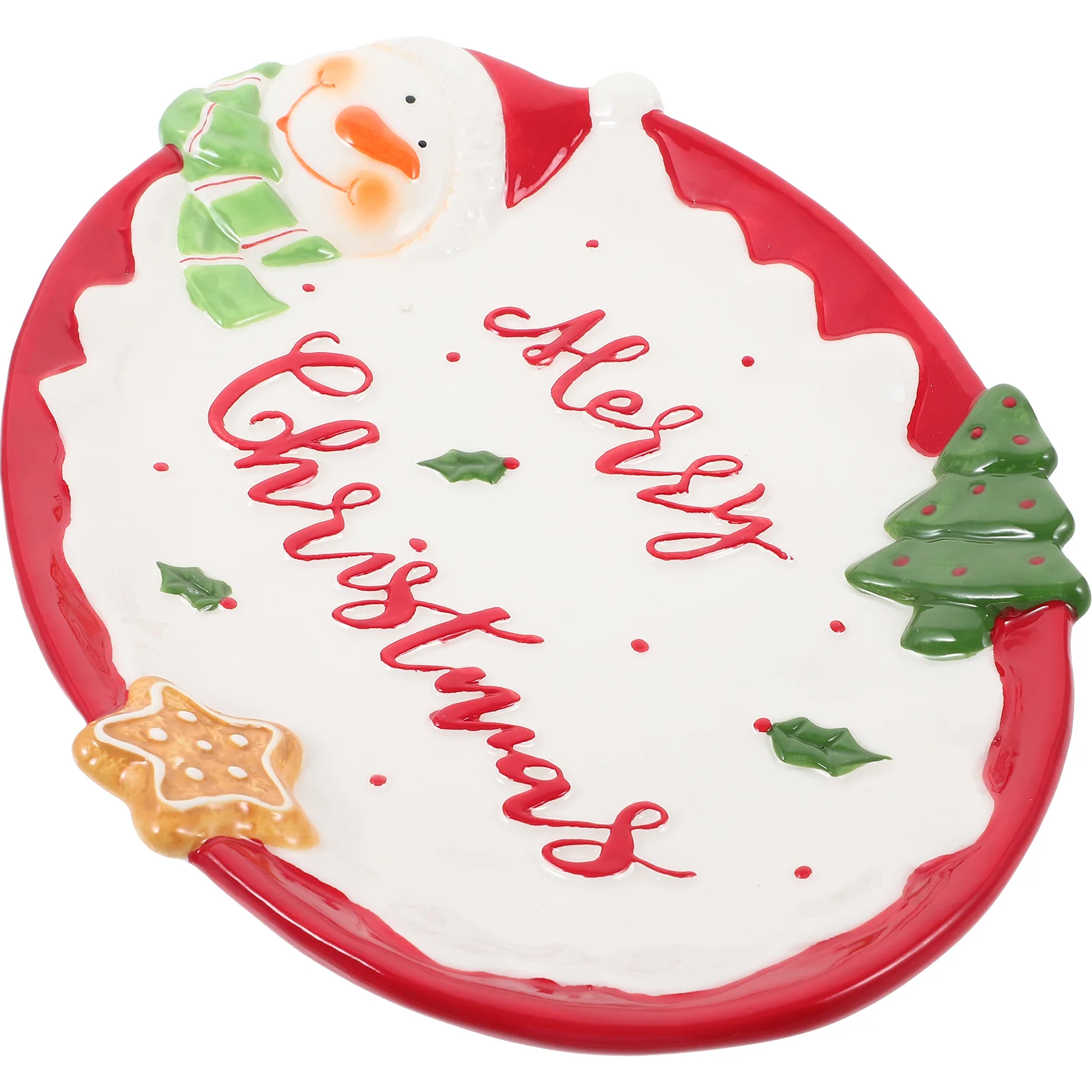 

Christmas Ceramic Plate Plates Food Storage Oval Salad Dressing Serving Trays Ceramics Sauce Dishes