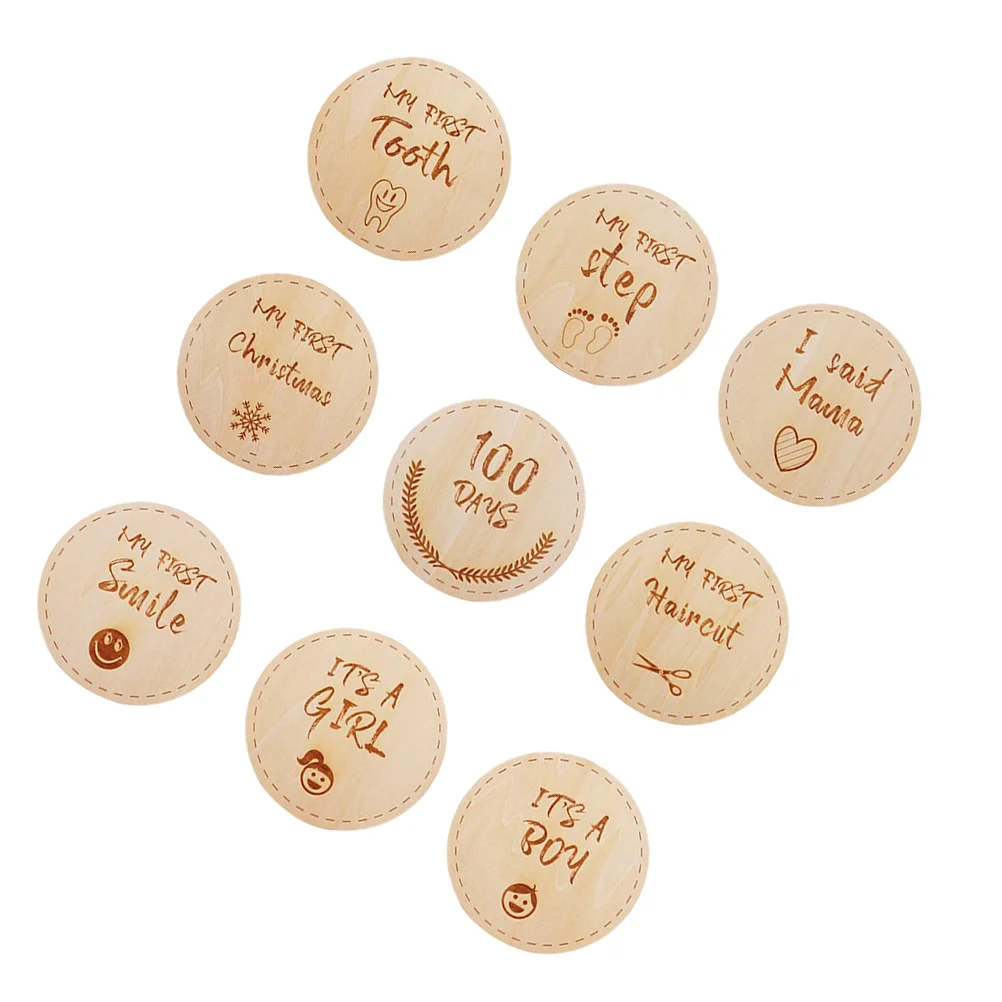 

1 Set Newborn Wooden Infant Growth Cards Milestone Cards Memory Cards Photo Prop