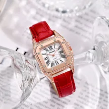 Luxury Fashion Green Watches Women Qualities Diamond Studded Quartz Watch Ladies Leather Wristwatch Elegant Montre Femme Clock