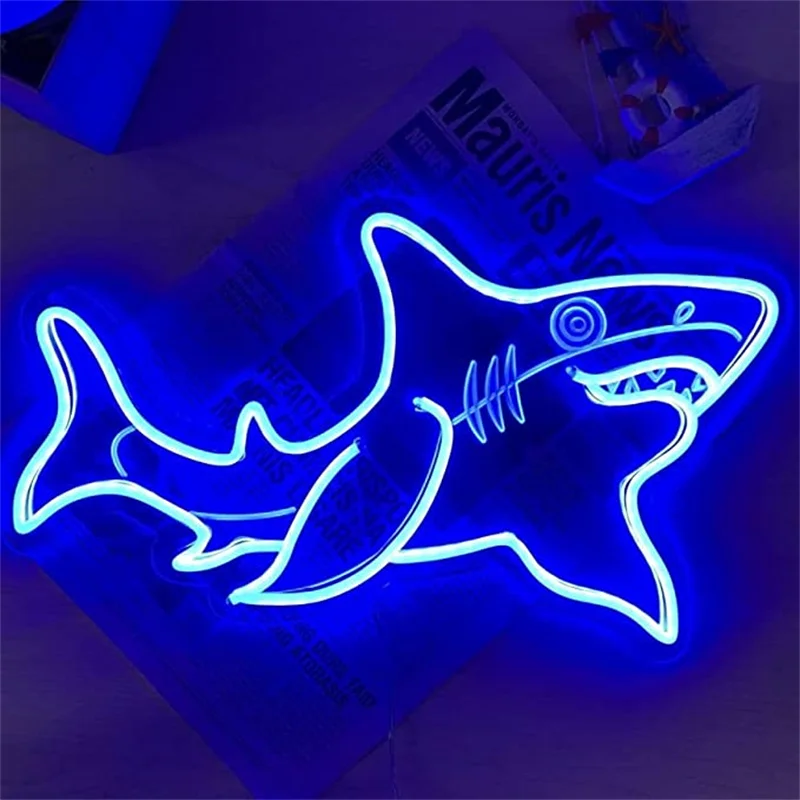 

Wanxing Shark Animal Neon Night Sign Great Animal Gift for Boys and Girls for Marine Themed Birthday Party Funny Decor