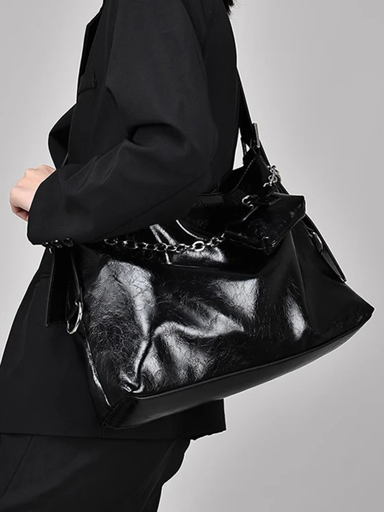 Модная женская сумка-тоут для мотоциклистов Сумка с монетницей серебристая