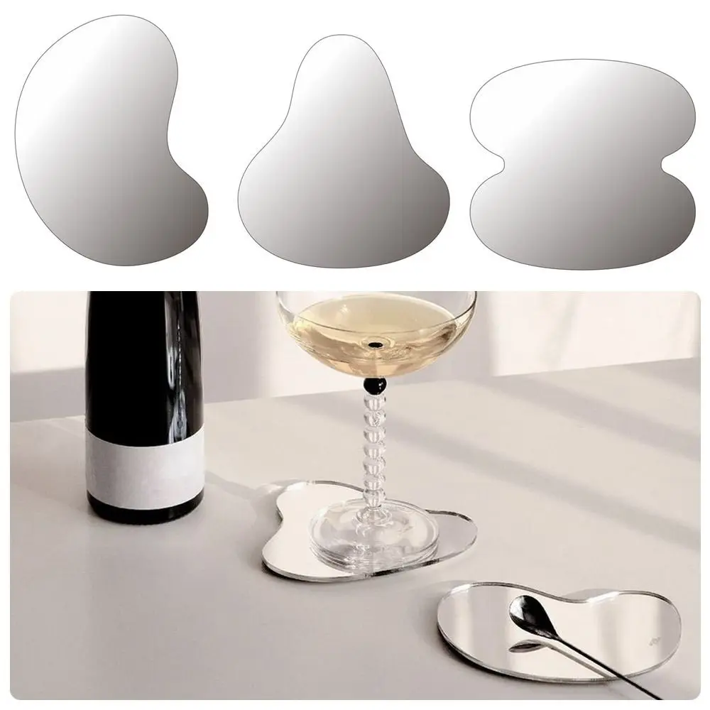 Acrylic Irregular Table Placemats Manicure Mirror Tray Cup Coaster Display Plate Drink Coaster